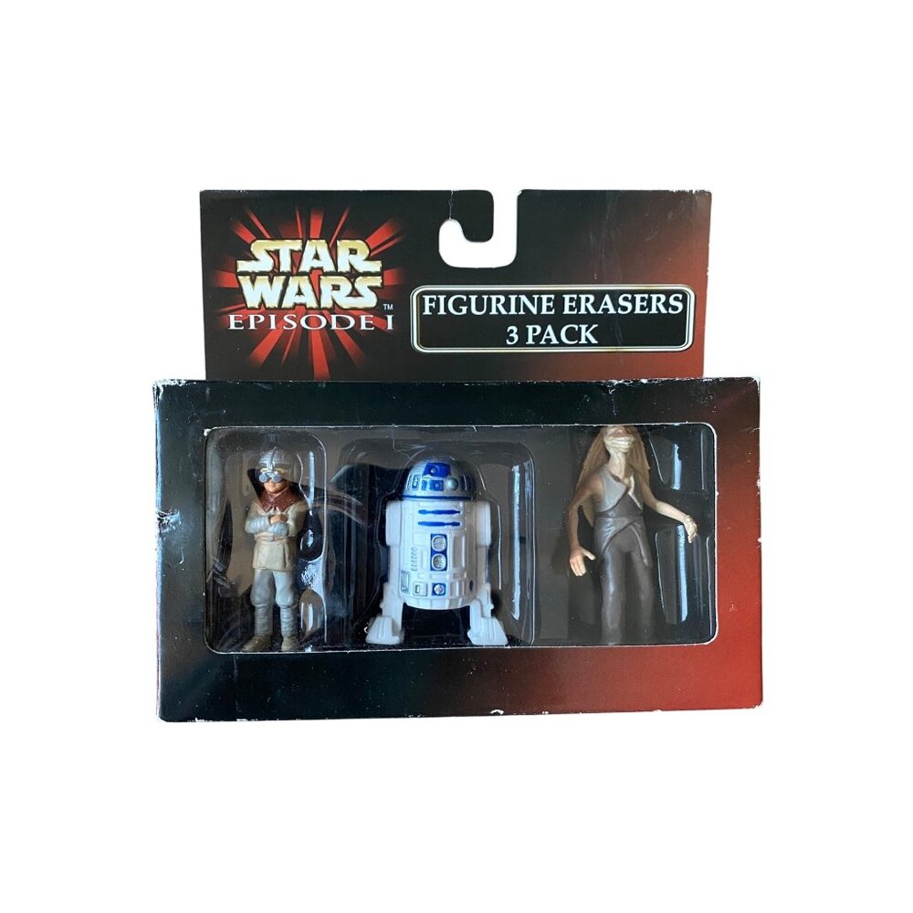 Star Wars Episode I Figurine Erasers 3-Pack NEW IN PACKAGE